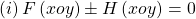 \left(i\right)F\left(xoy\right)\pm H\left(xoy\right)=0