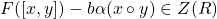 F([x,y])-b\alpha(x\circ y)\in Z(R)