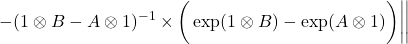 \[-(1\otimes B-A\otimes 1)^{-1}\times\bigg(\operatorname{exp}(1\otimes B)-\operatorname{exp}(A\otimes 1)\bigg)\bigg|\bigg|\]
