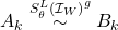 A_{k}\overset{S_{\theta }^{L}\left( \mathcal{I}_{W}\right) ^{g}} {\sim }B_{k}