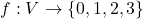 f:V\rightarrow \{0,1,2,3\}