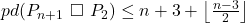 pd(P_{n+1}\ \square \ P_2)\le n+3+\left\lfloor \frac{n-3}{2}\right\rfloor