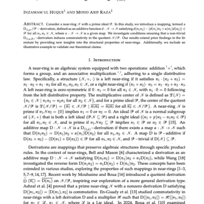 On Quotient Near-Rings having D(1,α)/P−Derivations